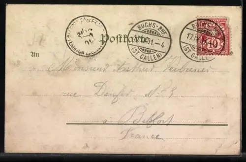 AK Buchs /SG, Strassenpartie mit Anwohnern