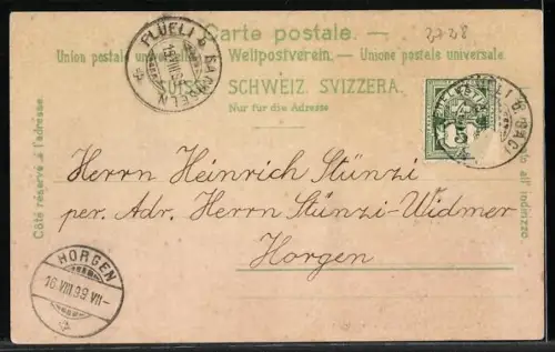 AK Unterwalden, Unterwaldner Haus, Frau in Tracht