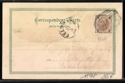 Lithographie Graz, Schlossbergbahn, Herz-Jesu-Kirche, Ortsansicht