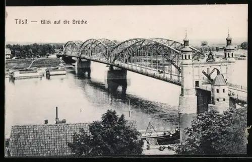 AK Tilsit, Blick auf die Brücke