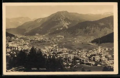 AK Davos, Totalansicht aus der Vogelschau