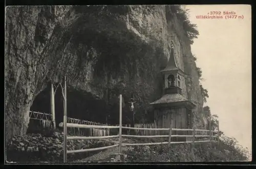 AK Ebenalp, Ansicht des Wildkirchleins