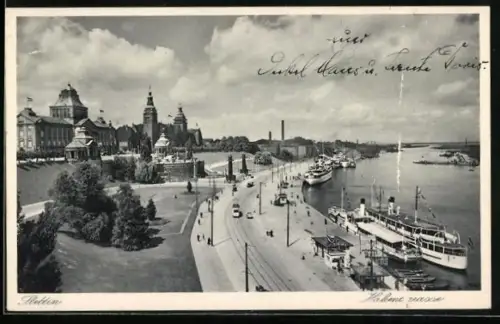 AK Stettin, Partie an der Hakenterrasse