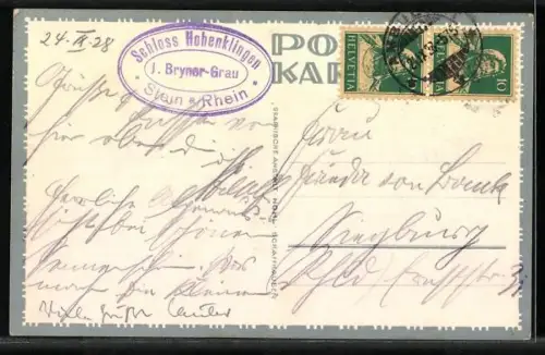 Künstler-AK Stein am Rhein, Schloss Hohenklingen