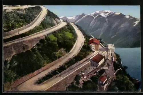 Künstler-AK Riva, Serpentine Strada Ponale