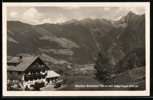 AK Sautens, Gasthof Ritzlerhof mit Acherkogel