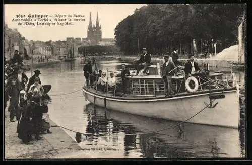 AK Quimper, Départ du Bateau Automobile Terfel faisant le service de l`Odet, Loctudy et Beg-Meil