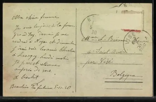 AK Beaulieu-les-Fontaines /Oise, Rue Basse après la retraite des Allemands en 1918