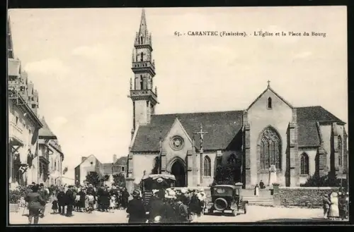 AK Carantec, L`Eglise et la Place du Bourg