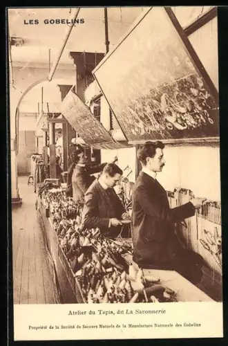 AK Les Gobelins, Atelier du Tapis, dit La Savonnerie, Teppichherstellung