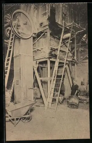 AK La Verrerie, Glasmanufaktur, Mischung der Grundzutaten