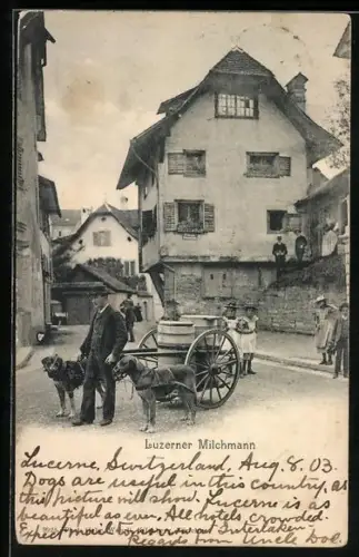 AK Luzern, Luzerner Milchmann mit Hundekarren