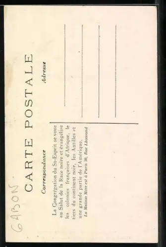 AK Missions des Pères du St-Esprit, Deux Jeunes filles Catéchistes en route vers le Village