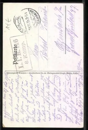 Künstler-AK Emil Beithan: Schwarzwälder Tracht, Mädchen weint beim Abschied