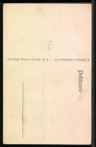 Künstler-AK Emil Beithan: Kleine Hessin bestaunt nackten Putto