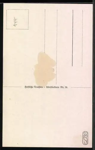 Künstler-AK Emil Beithan: Mädchen hält ihrem Bruder einen Spiegel vor