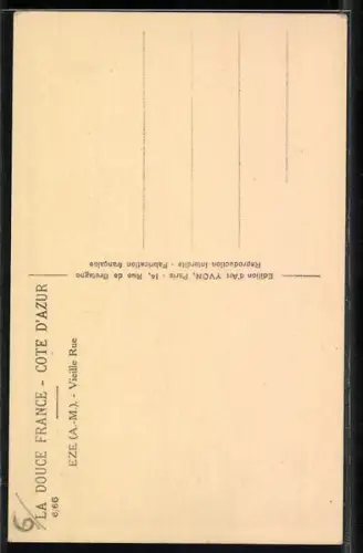 AK Eze /A.-M., Vieille Rue