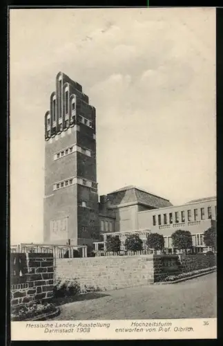 AK Darmstadt, Hessische Landesausstellung 1908, Hochzeitsturm