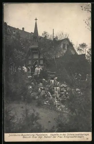 AK Mannheim, Internat. Kunst- & Grosse Gartenbau-Ausstellung 1907, Kapelle in der Schwarzwaldanlage