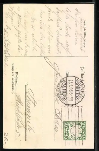 AK Nürnberg, Bayerische Jubiläums-Landes-Ausstellung 1906, Fahnenträger