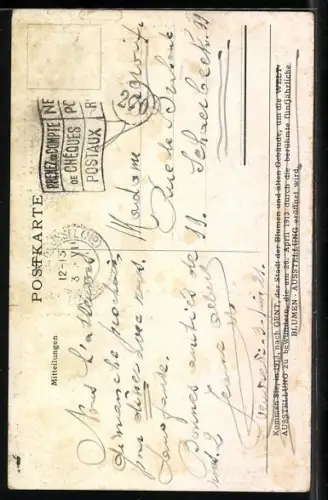 AK Gent, Blumen-Ausstellung 1913