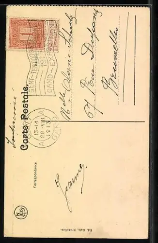 AK Gand, Exposition Universelle et Internationale 1913, Colonies francaises, Pavillon de la Tunisie, Ausstellung