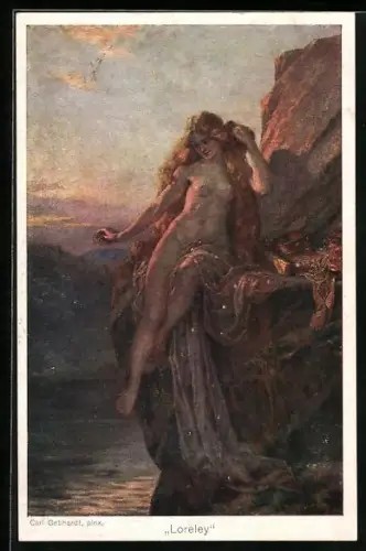 AK Nackte Loreley hat schon so manchen Seefahrer verwirrt