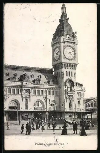 AK Paris, Gare de Lyon, Bahnhof
