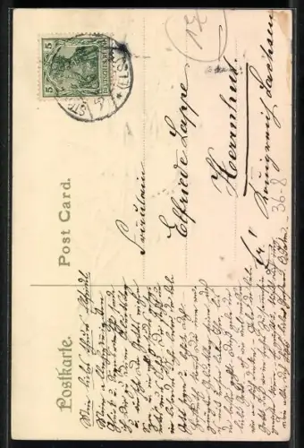 Präge-AK Vögel im Baum, Der Herr des Friedens gebe euch Frieden..., II. Thess. 3. 16, Sinnspruch