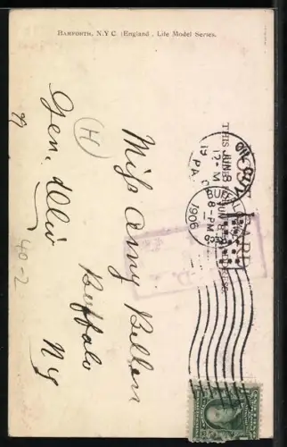 AK Frau schlägt ihren Mann, frauenfeindlicher Humor