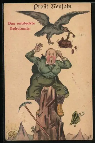 AK Adler klaut Frau die Perücke, frauenfeindlicher Humor