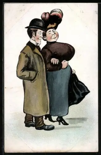 AK Mann begleitet seine Frau, Erotik