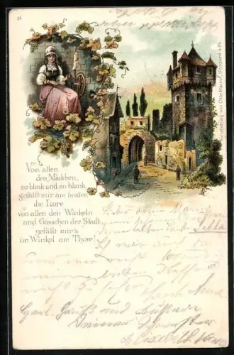 AK Lore am Spinnrad, Turm am Tor