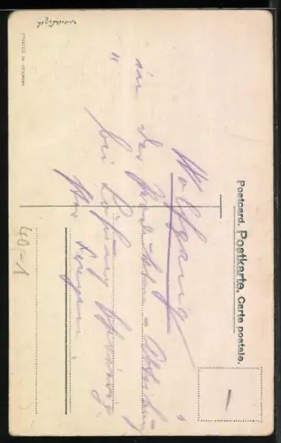 AK Mann am Schreibtisch bohrt in der Nase, Neujahrsgruss, Scherz