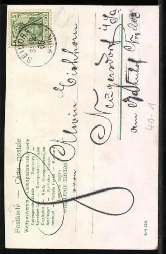 AK Männer bei der Heimkehr vom Feste, Scherz