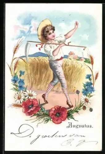 Künstler-AK Parfümerie-Waren-Fabrik Anton T. Czerny in Wien, Carl-Ludwig-Strasse 6, Kind mit Sense