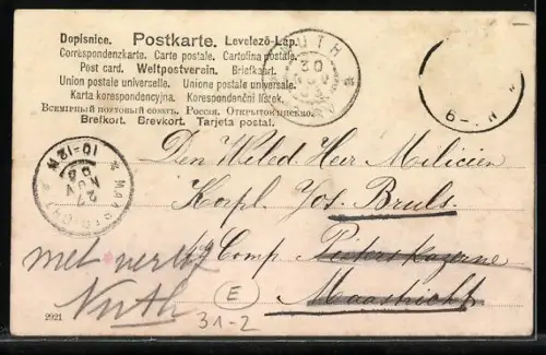 AK Vier Musiker mit Blasinstrumenten, Teufel, Passepartout