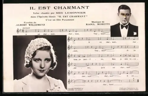 AK Raoul Moretti, Il est charmant, Lied mit Noten