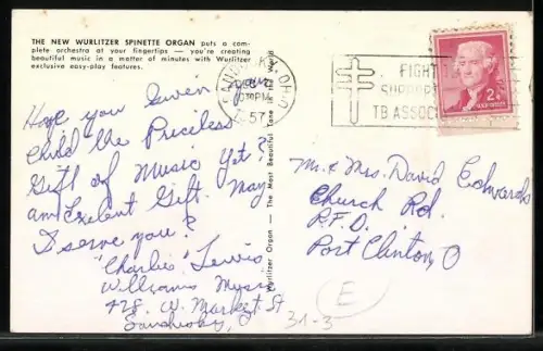 AK The New Wurlitzer Spinette Organ, Orgel