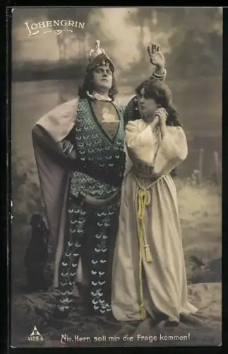 AK Parsival, Lohengrin, Nie, Herr, soll mit die Frage kommen!