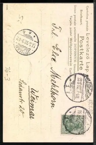 Lithographie Erster Kuss des Trompeters von Säckingen