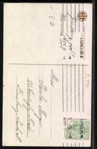 AK The first lesson, Mädchen spielt für ihre Puppe auf dem Klavier