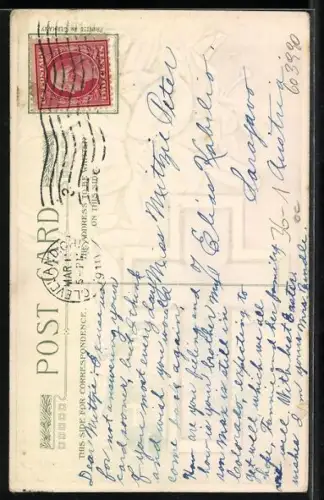 Präge-AK The Lord is risen, Kreuz mit Lilien, Religion