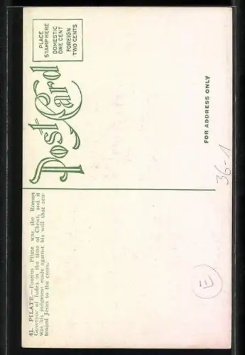 AK Pontius Pilate, Governor of Judea, Religion