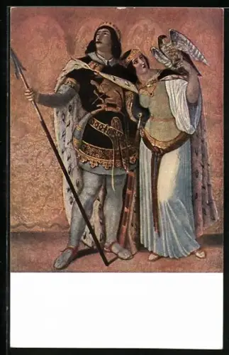 Künstler-AK Siegfried und Kriemhilde aus den Nibelungen