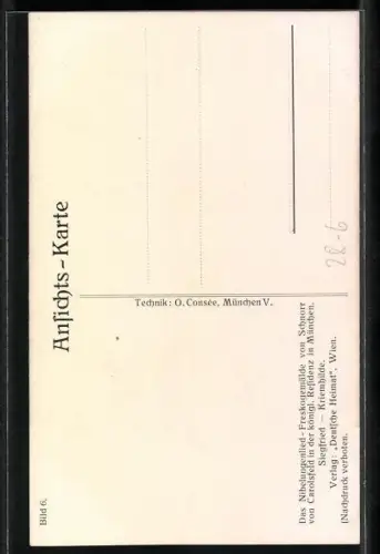 Künstler-AK Siegfried und Kriemhilde aus den Nibelungen