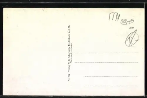 Lithographie Beilstein a. d. Mosel, Ortsansicht mit Kirche und Burgruine