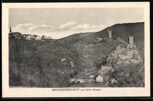 AK Manderscheid, Ort u. beide Burgen