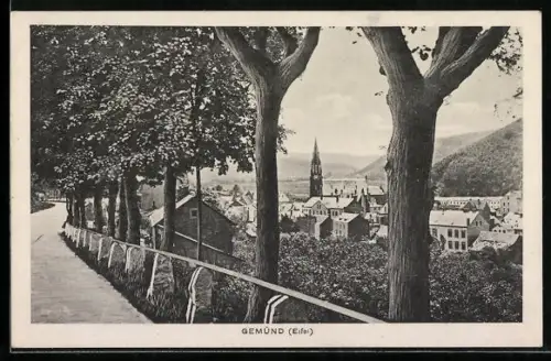 AK Gemünd /Eifel, Blick auf Ort und Kirche