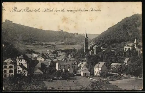 AK Bad Bertrich, Blick von der evangelischen Kirche auf den Ort
